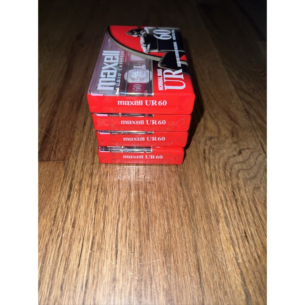 Lot of 4 New Sealed MAXELL UR 60 Minute Blank Audio Cassette Tapes - Picture 4 of 7